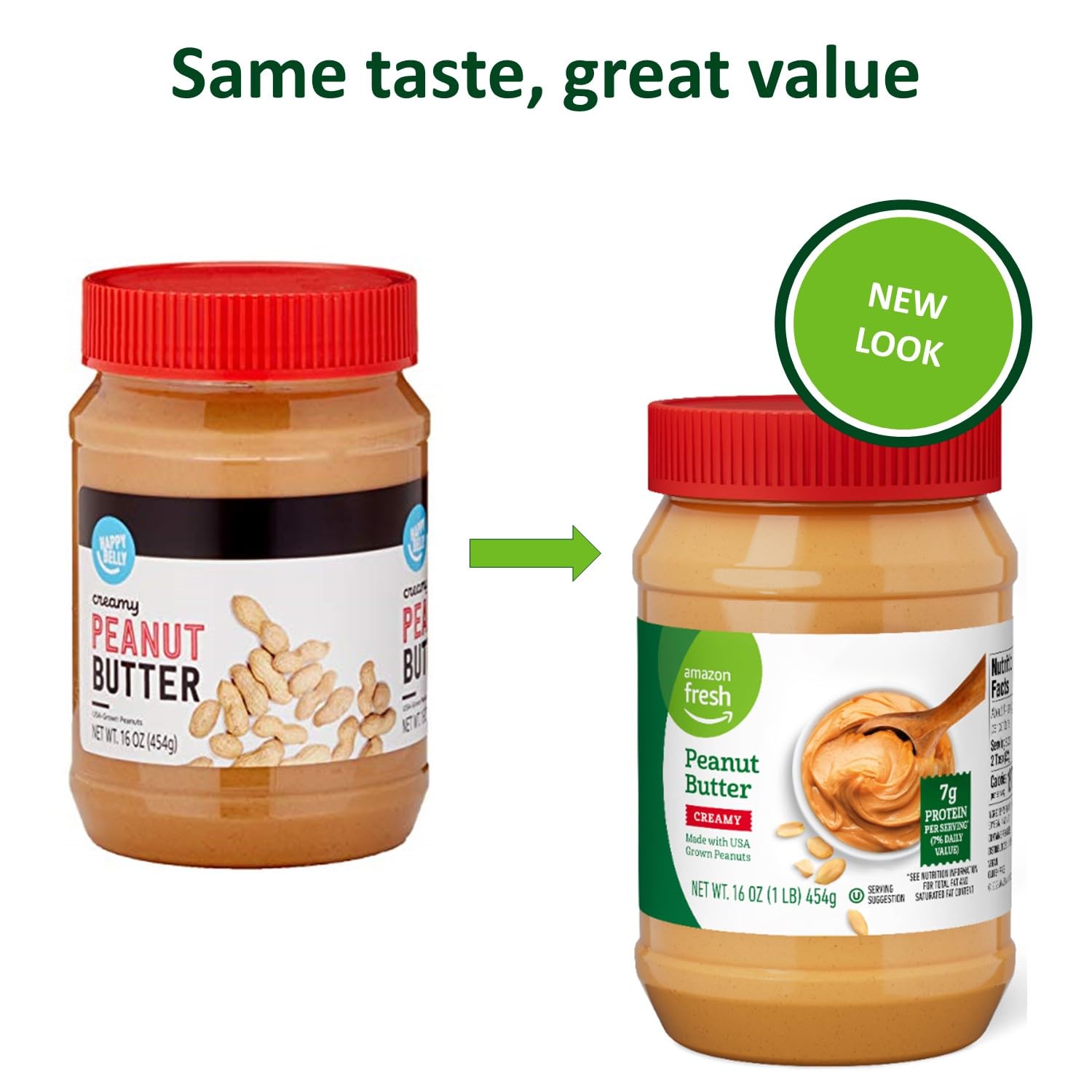 Amazon Fresh, Creamy Peanut Butter, 16 Oz (Previously Happy Belly, Packaging May Vary) - Image 3