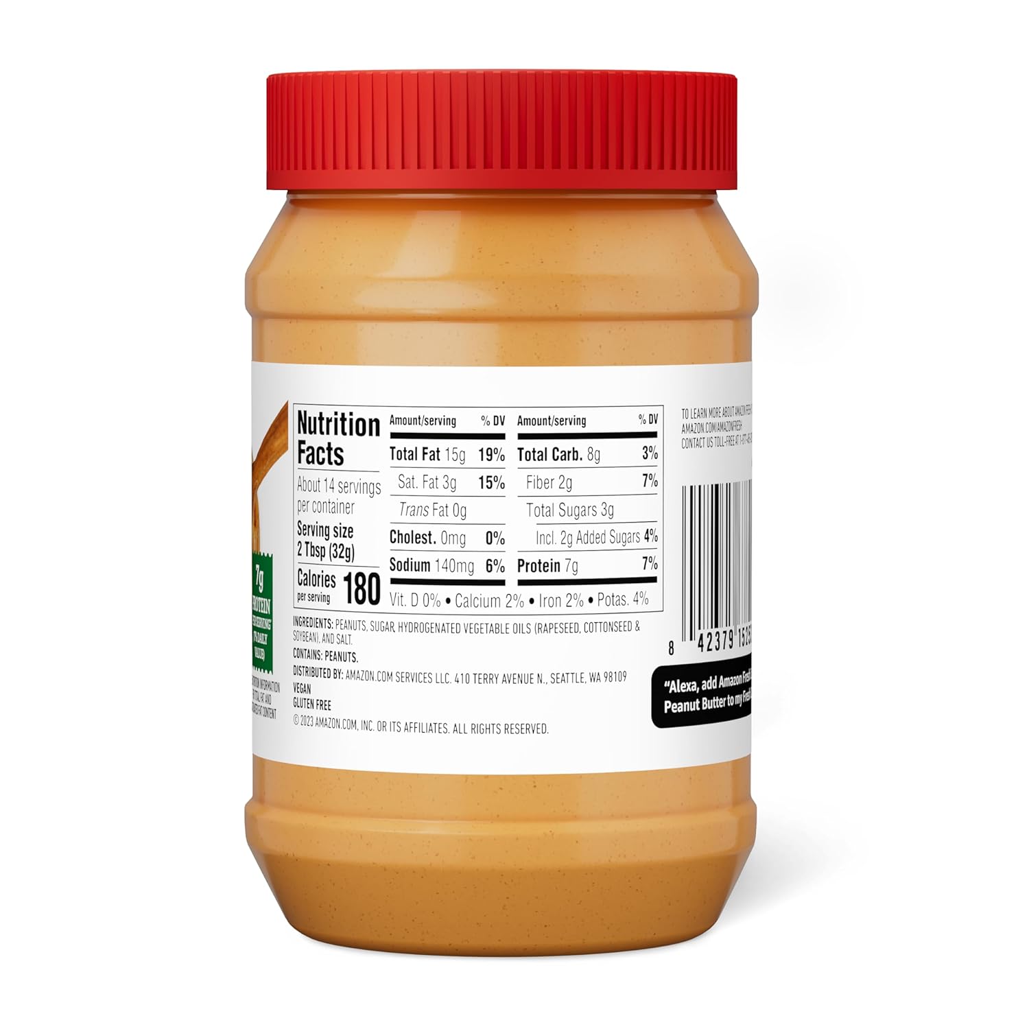 Amazon Fresh, Creamy Peanut Butter, 16 Oz (Previously Happy Belly, Packaging May Vary) - Image 2